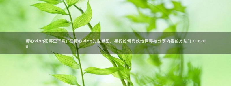 狐不妖糖心vlog：糖心vlog在哪里下载(\